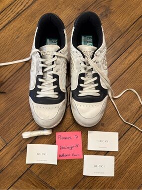 Gucci White and Black Low-Top Men's Sneakers